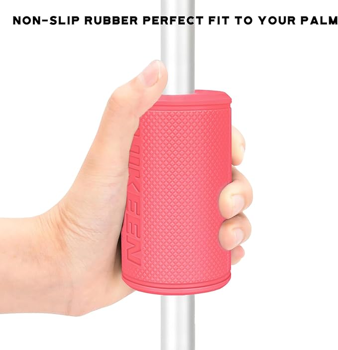 Hikeen Thick Bar Dumbbell Grips,Non Slip Hard Rubber Barbell Grips,Grips for Weight Lifting, Muscle Building-1.77", 2", 2.25" & 2.75" Outer Diameter