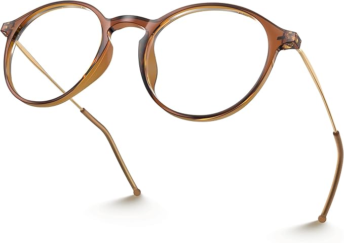 VISOONE Round Lightweight Blue Light Blocking Glasses Women Men Fashion Cute Thin Eyewear Niko