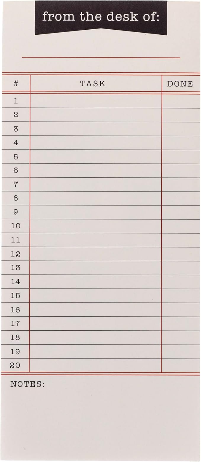 Graphique Library Card Magnetic Notepad | 100 Tear-Away Sheets | Grocery, Shopping, To-Do List | Magnetic Writing Pad for Fridge, Kitchen, Office | Lined Paper | Great Gift | 4” x 9.25”