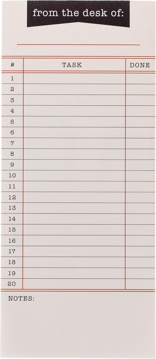 Graphique Library Card Magnetic Notepad | 100 Tear-Away Sheets | Grocery, Shopping, To-Do List | Magnetic Writing Pad for Fridge, Kitchen, Office | Lined Paper | Great Gift | 4” x 9.25”