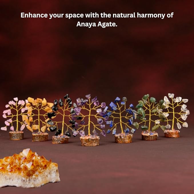 Crystal Tree Gift for Women, Set of 12 Handcrafted Tree of Life Chakra Healing Crystals & Stones for Positive Energy, Good Luck, Home and Office Desk Decor, Birthday Gifts for Mom & Dad