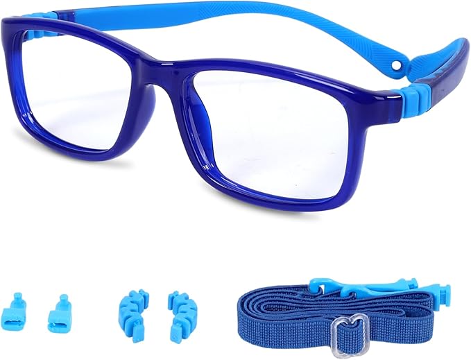 BiBiBear Toddler/Kids/Teens Glasses - Unbreakable TR90 Frame, 180° Flexible, Lightweight & Safe Glasses for Kids Age 2-15