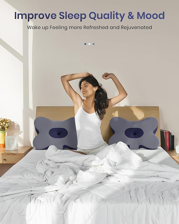 Cervical Pillow for Neck Pain Relief, Cooling Excellent Support Side Sleeper Pillow for Adults, Ergonomic Memory Foam Pillows for Sleeping, Contour Neck Pillow for Side Back Stomach Sleepers