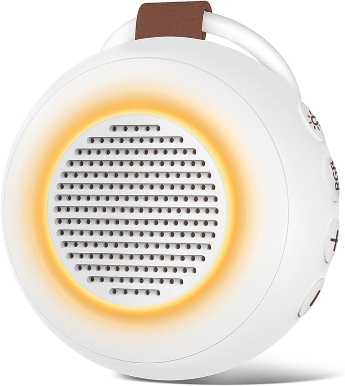 Sound Machine Noise Machine with 30 Soothing Sounds 12 Night Lights 4 Timers Memory Function 32 Level Volume Rechargeable Battery for Sleeping Working Relaxing for Baby Adults Kids White