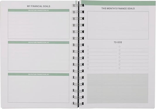Erin Condren Inspired by Erin Condren Budget Planner, 12-Month Undated Spiral Financial Planner, Compact A5 Monthly & Weekly Budget Tracker with Layers Cover