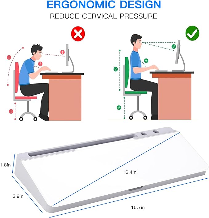 KVY Desk Whiteboard with Storage,Desktop Glass Dry Erase White Board Organizers Supplies with Accessories for Office, Home, School Essentials (Grey)