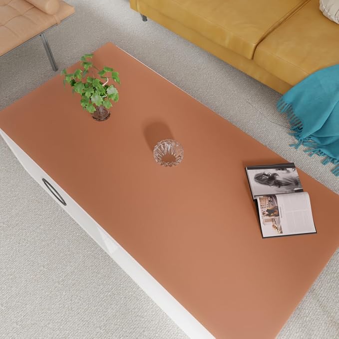 Leather Table Cover,1.8mm Thick,28x48 Inch Desk Cover,Large Desk Mat,Table Protector,Table Cover Protector,Table Protectors for Rectangle Tables(Brown+Gray,28x48)