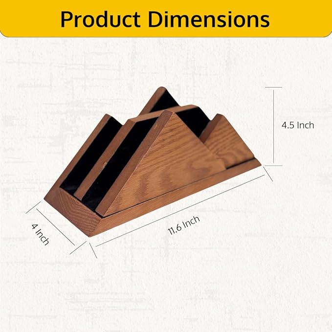 Dual Laptop Holder Vertical Laptop Stand 2 Slots Wooden - Light Brown (Oak Color)
