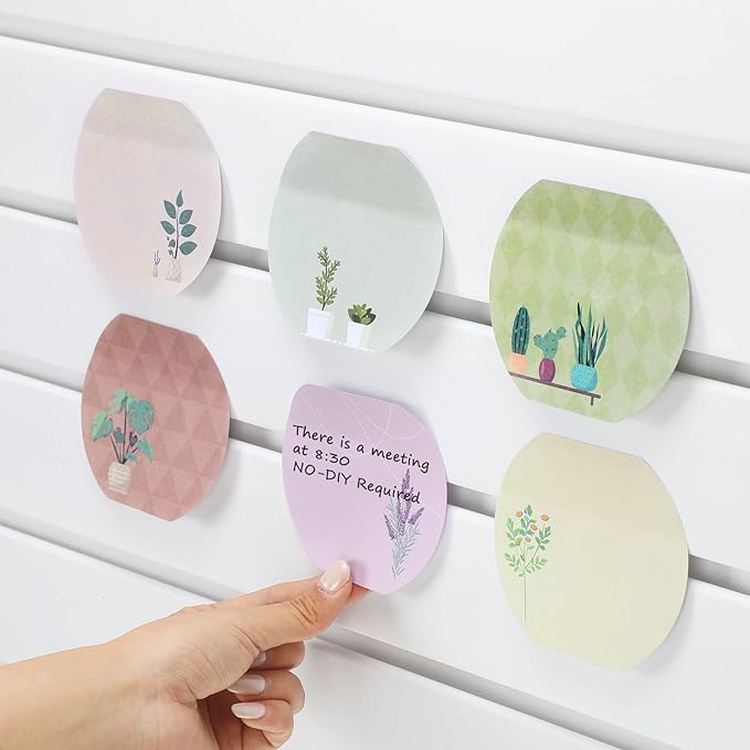8 Pcs Plant Theme Cute Fishbowl Note Pad Color Sticky Funny Note Pad List Stylish Practical Cute Notepads for Office Home Supplies, 50 Sheets Per Piece(Plant)
