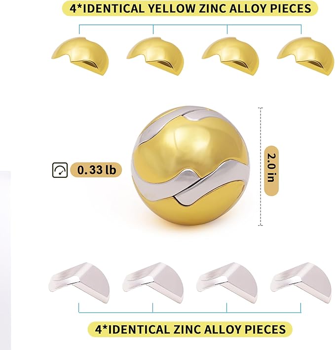 Metal-Puzzles 3D-Brain-Teaser Toys: Cool-Gadgets-Stuff Box Puzzles-Toy for Kid Children Teen Adult, ADHD Tools Stress Relief Gift for Office Home School Christmas Women Men Ball-Cube