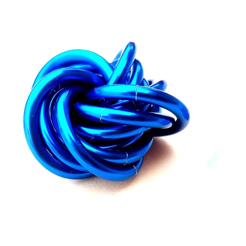 Möbii Fidget Ball (Solid Color): Quiet Mobius ADHD Anxiety Stim Stress Relief Toy Tool for Home Travel Office or Desk (Small, Full, Cobalt)