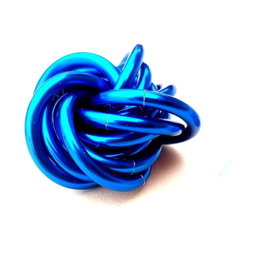 Möbii Fidget Ball (Solid Color): Quiet Mobius ADHD Anxiety Stim Stress Relief Toy Tool for Home Travel Office or Desk (Small, Full, Cobalt)