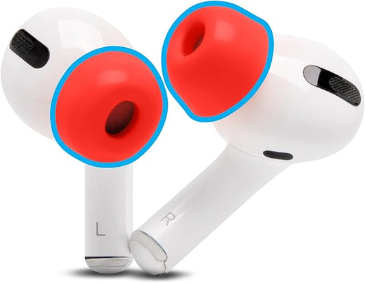 WC TipZ - Upgraded Memory Foam Ear Tips for Airpods Pro Made by Wicked Cushions | Improved Comfort, Tighter Seal, Better Foam Rebound Time | Fits Perfectly in Charging Case | Lava Red