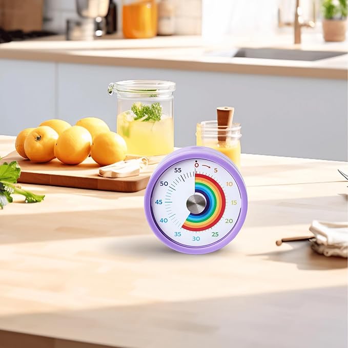 Searon Kitchen Timers for Cooking, Magnetic Visual Timer for Kids Teachers Classroom School ADHD Autism Oven or Adult with Special Needs (Purple)