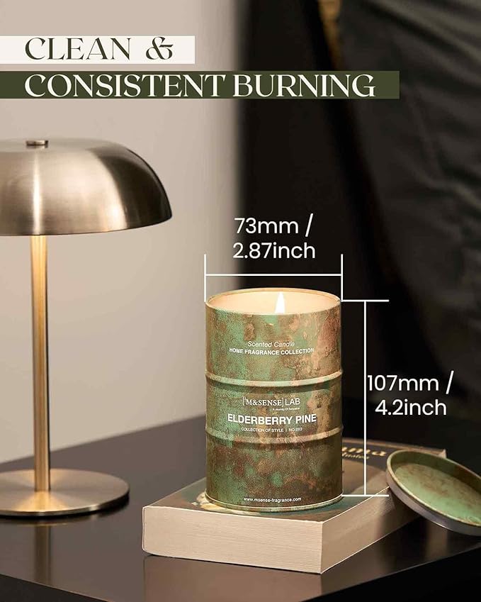 M&SENSE Elderberry Pine Scented Candles Natural Non Toxic, Aromatherapy Candle for Stress Relief Meditation Relaxing, Housewarming Gifts for Women Men, 11.3oz 70 Hour Long Burning