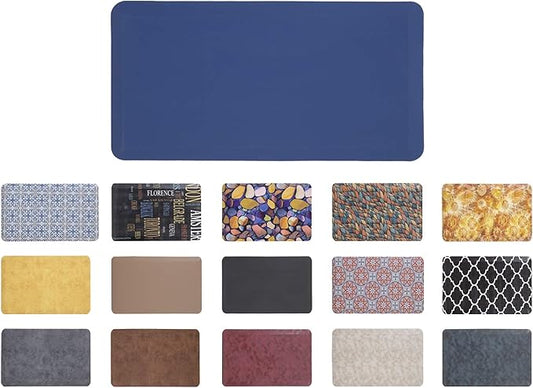Mabel Home Anti Fatigue Floor Mat- 3 Size(20x32 & 20x39 & 24x70),16 Colors - Standing Desk Mat-Kitchen Floor Mat-Stain ResistantHome Non-Slip Bottom, Extra Soft (Azul, 20" x 39")