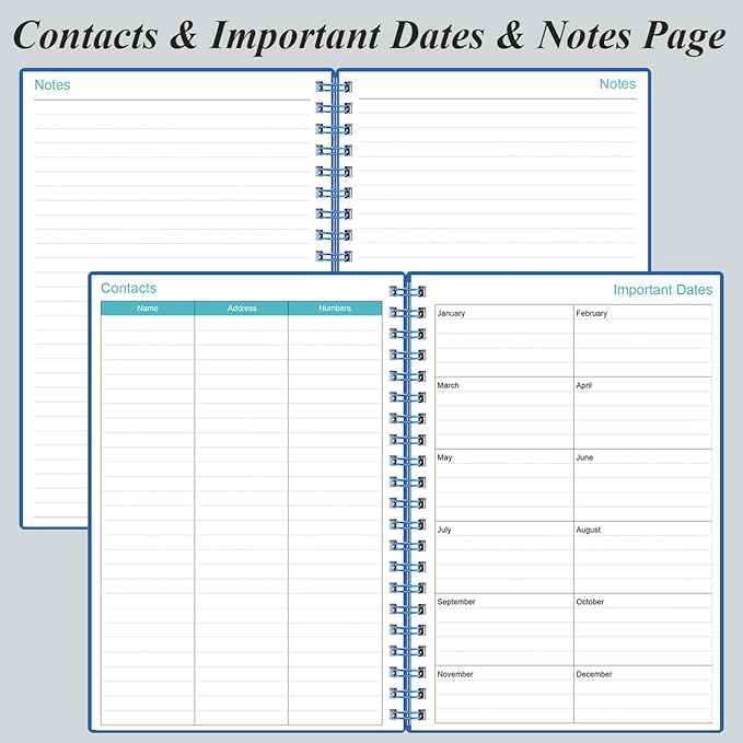 2025-2026 Planner - 18 Months Weekly & Monthly Planner from July 2025 - December 2026, Spiral Planners 2025-2026 with Elastic Closure, Inner Pocket, Medium 5.8" x 8.3", Blue