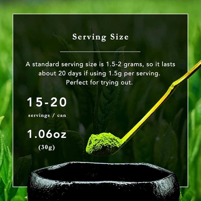 Emptea Ceremonial Grade Matcha – Kagoshima Tea Master Blend First Harvest Japanese Green Tea Powder 1.06 oz (30g)