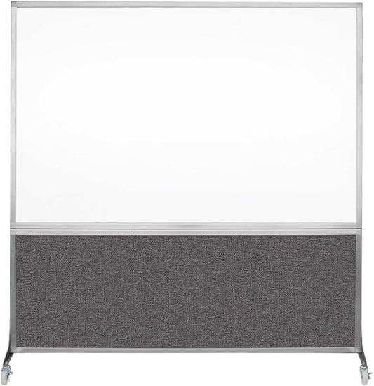 DivideWrite Mobile Whiteboard | Double Sided Dry Erase Board | Portable Office Cubicle Partition | Display for Classrooms, Conference Rooms, Meeting Areas and More | Charcoal Gray 6' Wide X 6' Tall