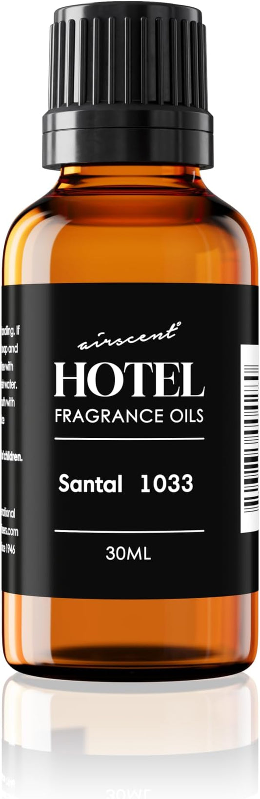AirScent Santal Diffuser Oil No. 1033 - Santal-33-Inspired Perfume Dupe - Premium Fragrance Oil Blend for Ultrasonic and Waterless Diffusers and Crafting - 30 mL, 1 fl oz Glass Bottle with Dropper