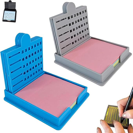 Smarter Sticky Note Kit, Sticky Note Holder Stencil with 5 Versatile Templates, 5 in 1 Memo Pad Organizer, Organize Notes, Boost Productivity, Master Daily Planning (Blue+Gra)