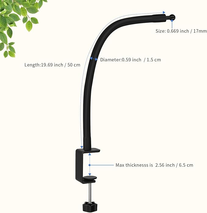 Tablet Stand Holder,Gooseneck Desktop iPad Mount for Table/Bed/Lectern/Kitchen,19.7" Flexible Adjustable Arm,Compatible with 4.7~12.9" iPad/iPhone/Nexus/LG G Pads/e-Reader/Kindle/Switch/Galaxy Tabs