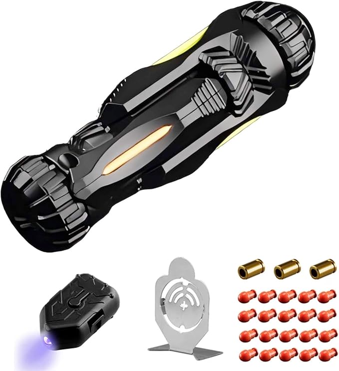 SKEDC Fidget Toys Adults, Alloy Fidget Slider Fidget Clicker Fidget Spinner, EDC Laucher Toy ADHD Tools Executive Desk Toy for Keep Focus & Relief Stress, Cool Gadgets for Men (Night Light Black)