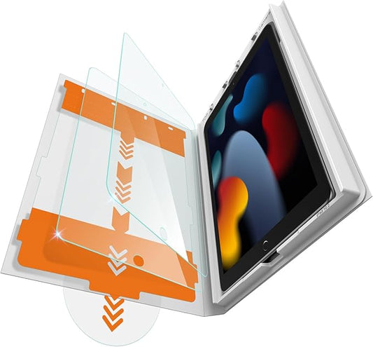 iGluz 2 Pack for iPad 10.2-inch(9th/8th/7th Gen.) 9H+ Tempered Glass Screen Protector with Easy-Install Box[12FT Military Grade Shatterproof] Apple Pencil Compatible,HD Clarity,Scratch Resistant