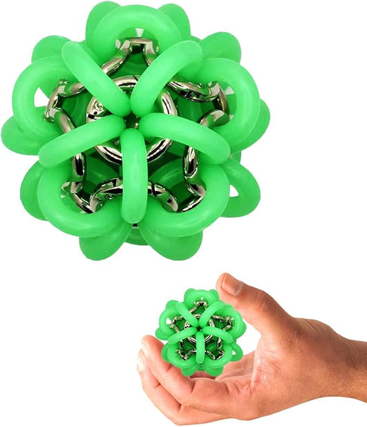 Fidget Toys Adults, Skin Picking Stress Ball Toys, Help Relieve Stress and Anxiety, Calming, Handmade Knitting, Portable Design ADHD Autism Stress Relief Gifts (Glow in The Dark), Small, Green