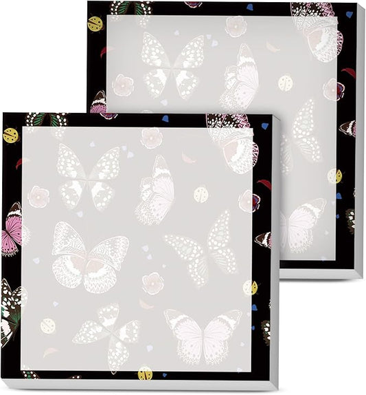 Sticky Notes, 2 Pads, 3x3 inches, Cute Colorful Fun Self-Stick Note Pads, Easy Post, Strong Adhesive Notepad Black Butterfly