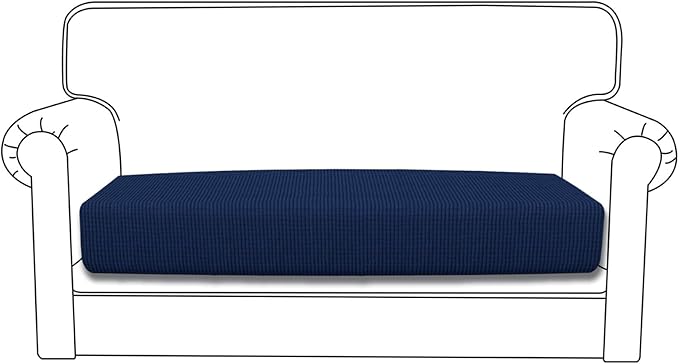 Easy-Going Stretch Loveseat Cushion Cover Sofa Cushion Furniture Protector Sofa Seat Sofa Slipcover Sofa Cover Soft Flexibility with Elastic Bottom(Loveseat Cushion, Navy)