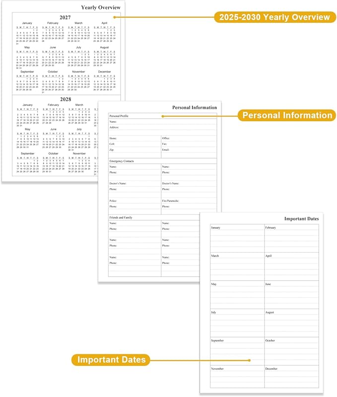 2025-2030 Monthly Planner - 64 Month PLanner Calendar from September 2025 to December 2030, Flexible Cover, Inner Pocket, 5.8" x 8.5", Perfect for Home | School | Office, Crushed Flower