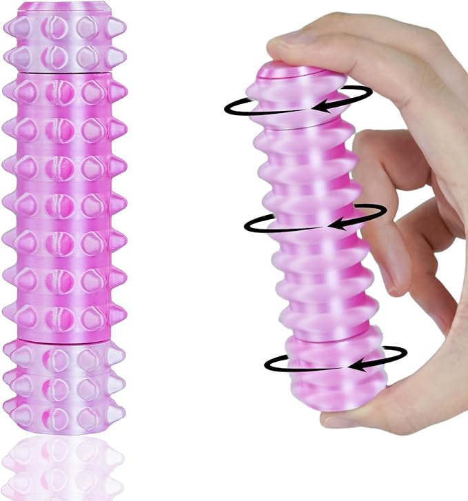 Little Pain Stim Ouchies Fidget Toys for Adults,3D Printed Spiky Pain Stim, Sensory Fidget for Stress & Anxiety Relief, ADHD, Autism,Office Desk Toys, Gifts for Men & Friends (Pink)