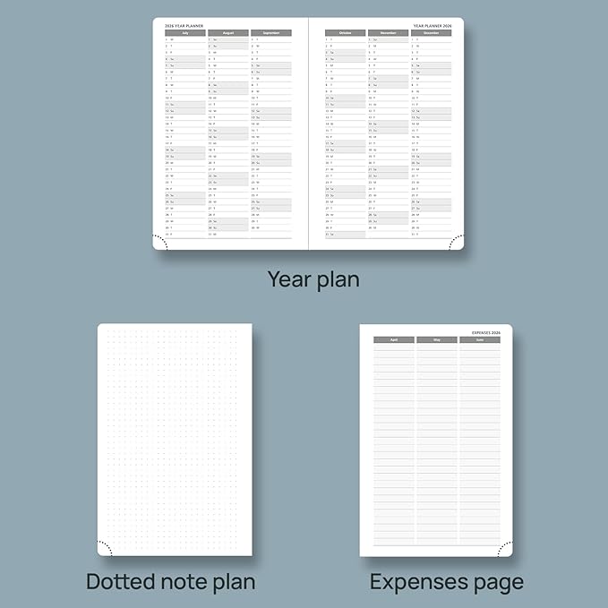 POPRUN 2026 Daily Planner One Page Per Day A5 Size Calendar (5.75" x 8.5") - 12 Months Hourly Appointment Book with Hardcover, Pocket, Pen Holder - Violet
