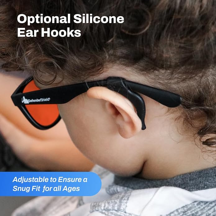 DefenderShield Kids Blue Light Blocking Glasses for Computer, Mobile, Video Games, Gaming