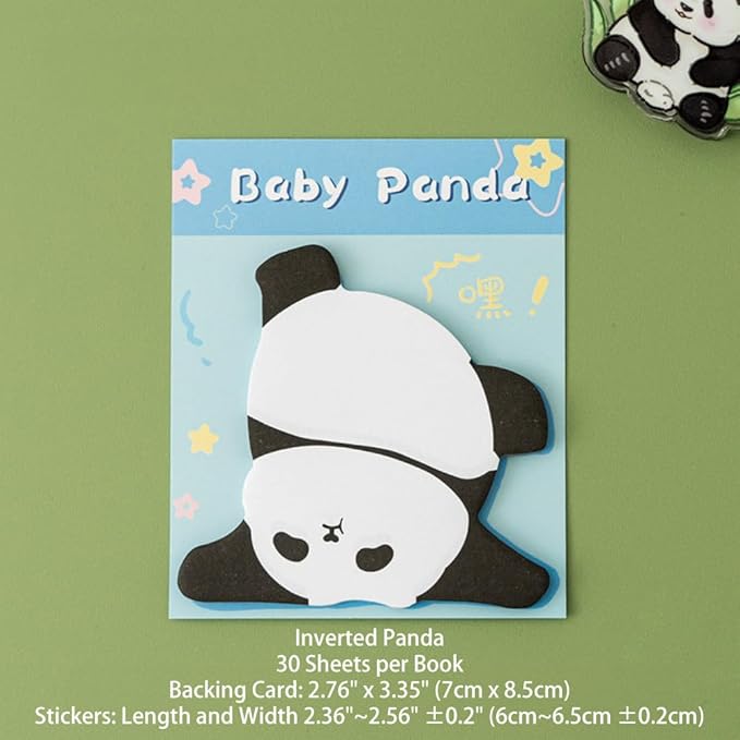 4 Adorable Panda Sticky Notes, Unique Styles, Fun Stationery Collection Add