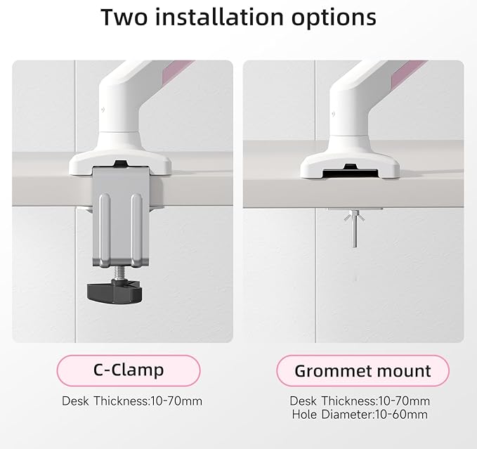 suptek Monitor Mount Stand, Single Gas Spring Monitor Arm Desk Mount Fits 13-32 Inch inch Monitors Weight Capacity up to 9 kg(MD01AWP)