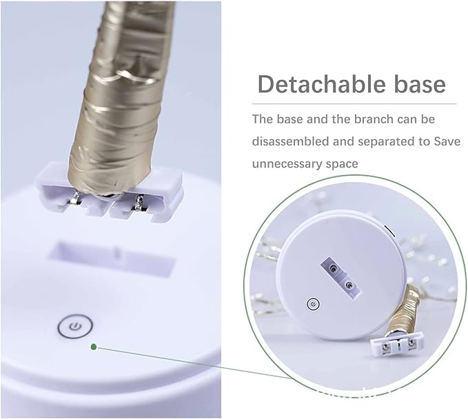 MYSNKU DIY Led Desk Tree Lamp, Desk Table Decor 36 Pearl LED Lights for Home,Bedroom, Indoor,Wedding Party,Decoration Touch Switch Battery Powered or USB Adapter (Art Deco)