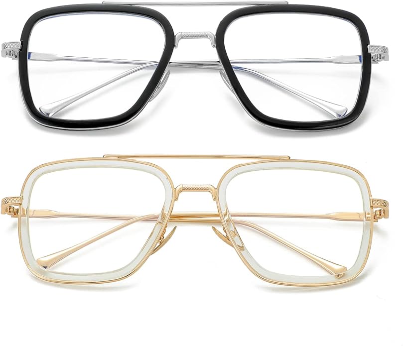 Tony Stark Style Blue Light Blocking Glasses for Men Women, Iron Man and Spider-Man Computer Gaming Glasses