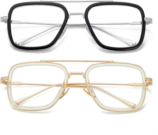 Tony Stark Style Blue Light Blocking Glasses for Men Women, Iron Man and Spider-Man Computer Gaming Glasses