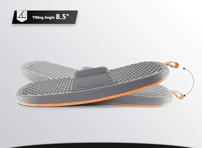 FEZIBO Standing Desk Mat with Anti Fatigue Bar, Wooden Wobble Balance Board with Ergonomic Design Comfort Floor Mat