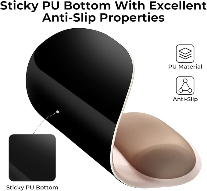 EooCoo Ergonomic Mouse Pad with Gel Wrist Rest Support Middle Concave Design, Relieve Wrist Pain Mousepad, Non-Slip Base for Laptop, Office Desk Accessories, Carpal Tunnel Syndrome