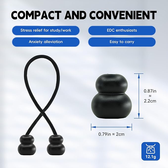 Fidget Beads, Metal Fidget Toy EDC Anxiety Relief Toy for Men Women Teens Skill Players Stress Relief Toys(B-Black)