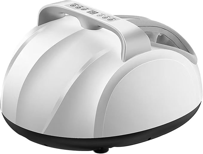 Electric Foot Massager Machine with Heat - Shiatsu Kneading for Pain Relief, Plantar Fasciitis & Neuropathy, Home Use Foot Therapy for Circulation and Muscle Relaxation (White)