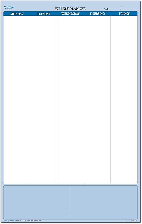 Sky Blue Kit Sticky-Note Weekly Task and Goal Planner 24 in. x 36 in.