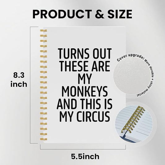 Funny Notebooks for Work, White Aesthetic Journal, Funny Boss Day Gifts, Boss Gifts for Men Women, Funny Gifts for Boss, Boss Office Decor, Spiral Notebook 5.5x8.3 Inch