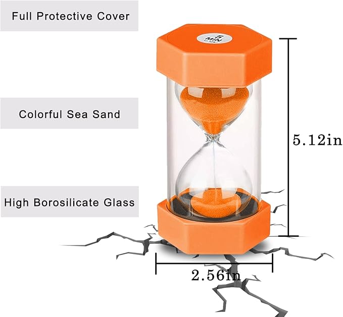 Hourglass Sand Timers Colorful Sandglass Timer Hourglass Set Sand Clock Timer Visual Sandtimer 3/5/10/20 Minutes for Kids Classroom Office Kitchen(4 Pcs)
