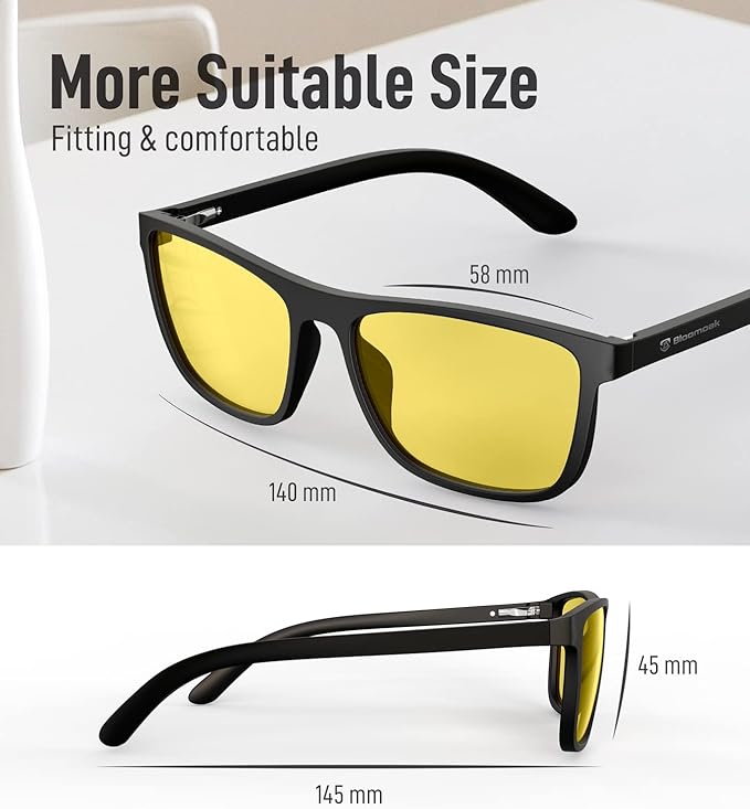 Bloomoak-99% Blue Green Light Blocking Glasses - Gaming Glasses - Anti Glare - Anti Fatigue -Suitable for Screens, Games, TVs