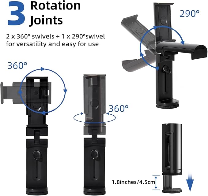 Airplane Essential Tablet Holder for Travel, Universal Handfree Tablet Mount with 360 Degree Rotation, Travel Must Haves Tablet Stand for Plane Tray Table, Home, Kitchen, Office, Outdoor