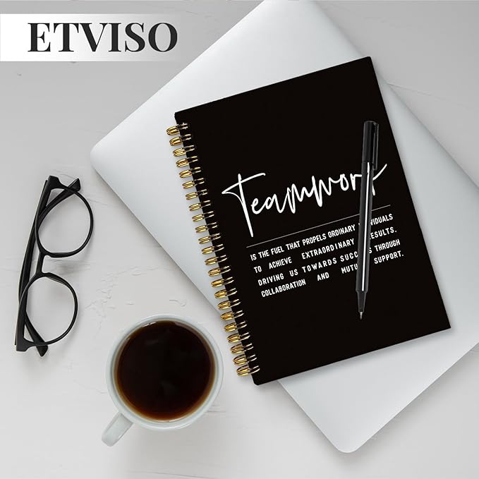 Teamwork Gifts Notebook, Work Journal Notebook for Women Men Team Members, Funny Office Gifts for Coworkers, Funny Office Supplies, Hardcover Spiral Notebooks 5.5x8.3 Inch